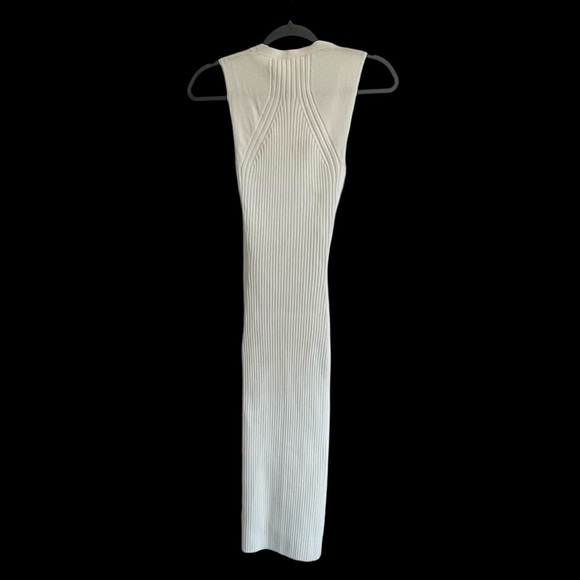 NWT Helmut Lang White Ribbed Knitted Sleeveless White Dress Size Small - Picture 3 of 12